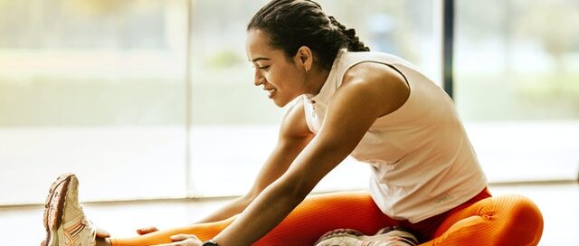 woman stretching